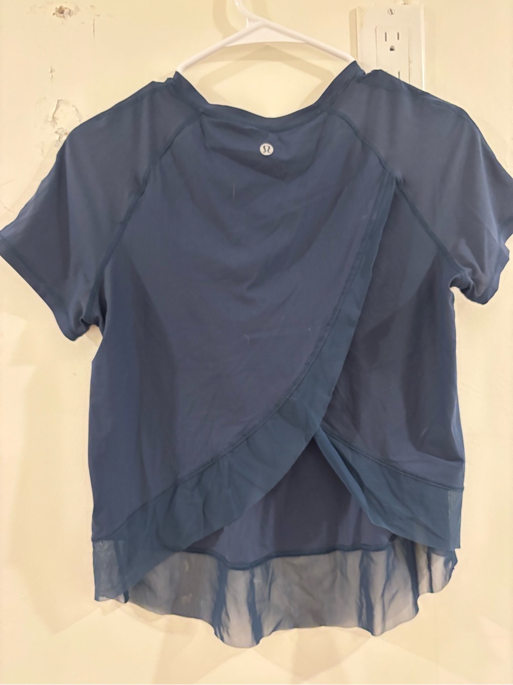 lululemon athletica Navy Short-Sleeve Wrap-Back Top